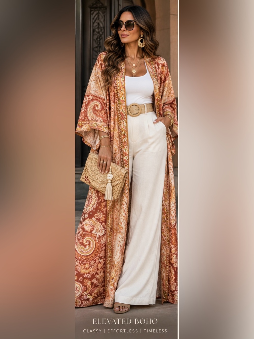 India Silk Paisley Kimono Robe